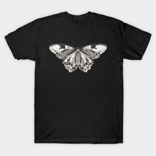 Butterfly, black and white on cream background. T-Shirt